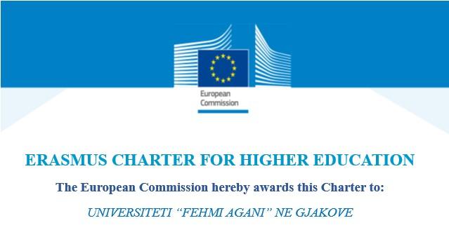 Universiteti “Fehmi Agani” në Gjakovë Certifikohet me Kartën Erasmus për Arsimin e Lartë (ECHE) nga Komisioni Evropian – Një Moment i Rëndësishëm në Strategjinë e Ndërkombëtarizimit